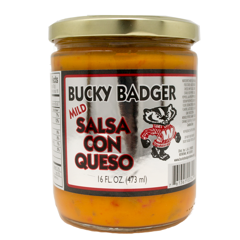 Bucky Badger Salsa Queso Mild Con – Cheese - Badger Bucky