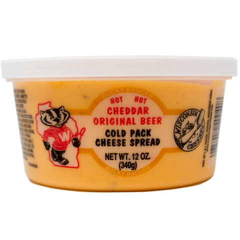Bucky Badger Hot, Hot Beer Cheddar Restaurant Style Cheese Spread