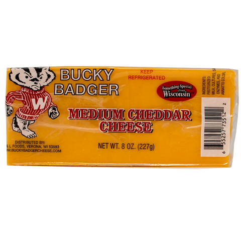Bucky Badger Exact Weight Medium Cheddar Cheese