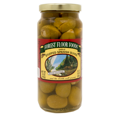 Forest Floor Garlic Stuffed Spanish Olives